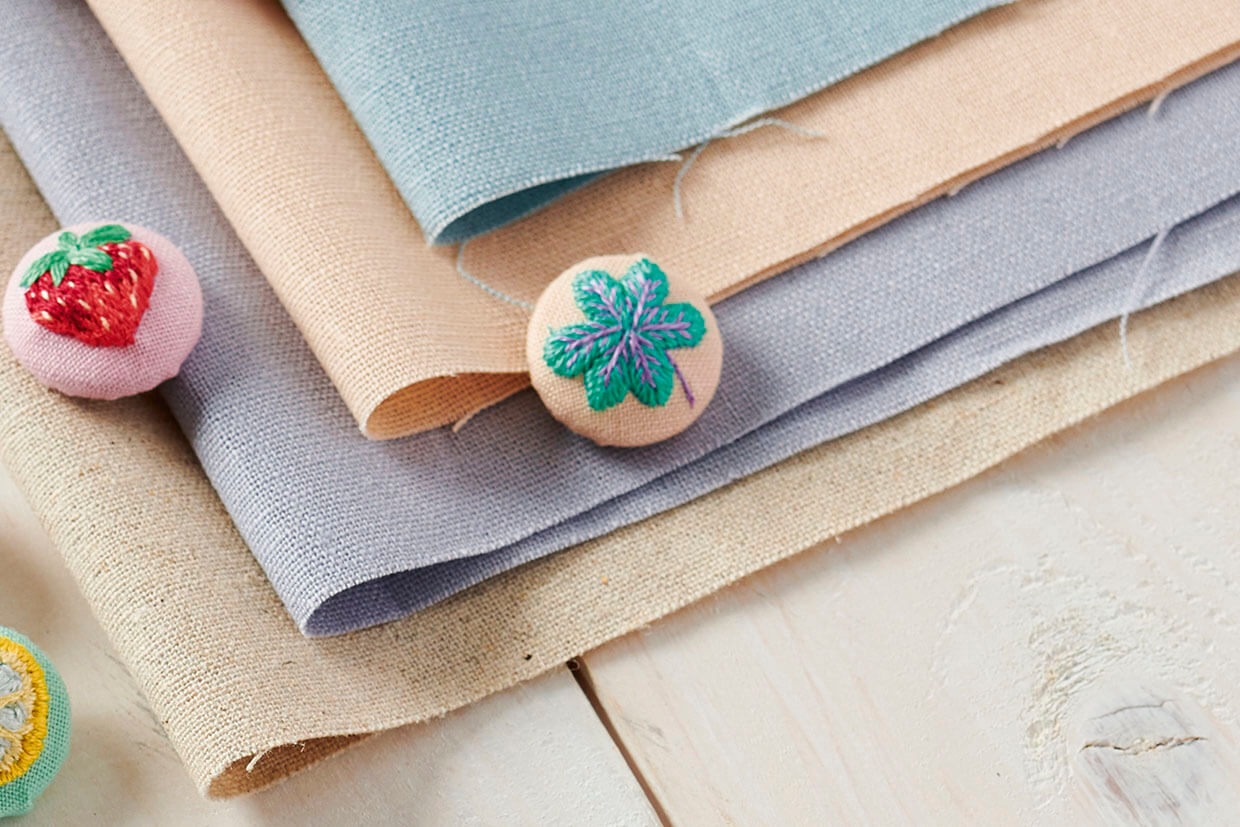 embroidered buttons purple