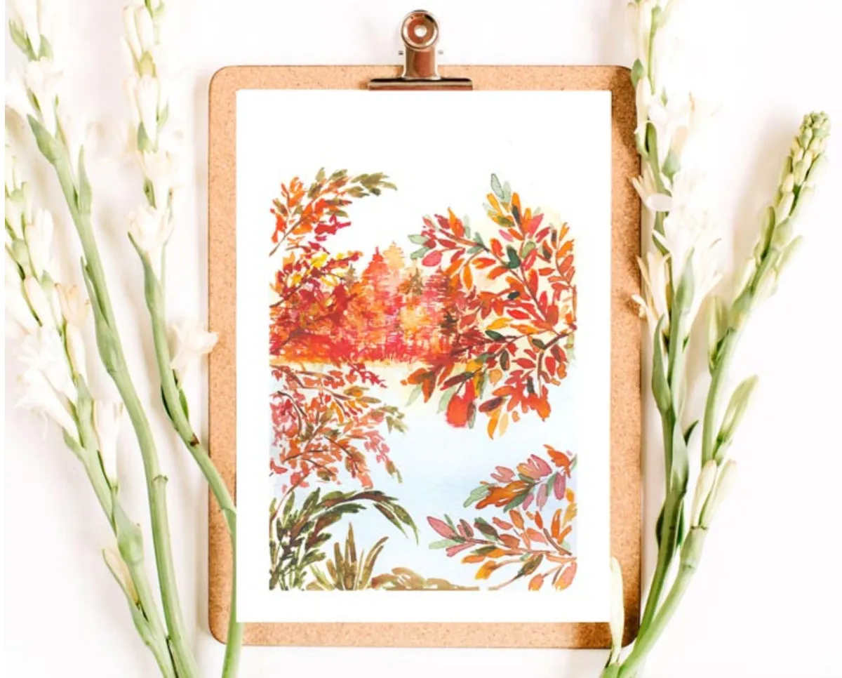 Fall painting ideas – autumn scene