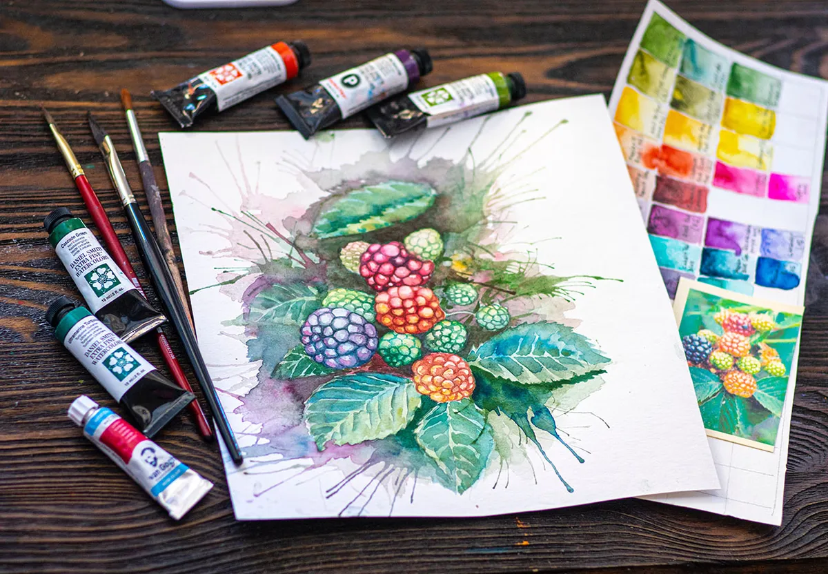 Fall painting ideas – blackberries