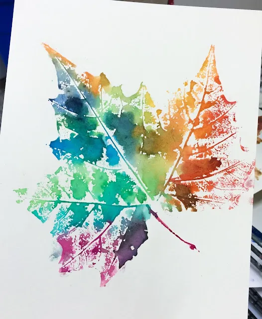 Fall painting ideas – leaf print
