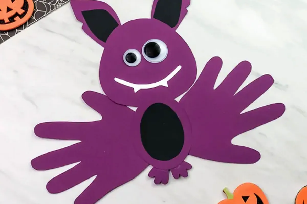 halloween paper crafts handprint bat