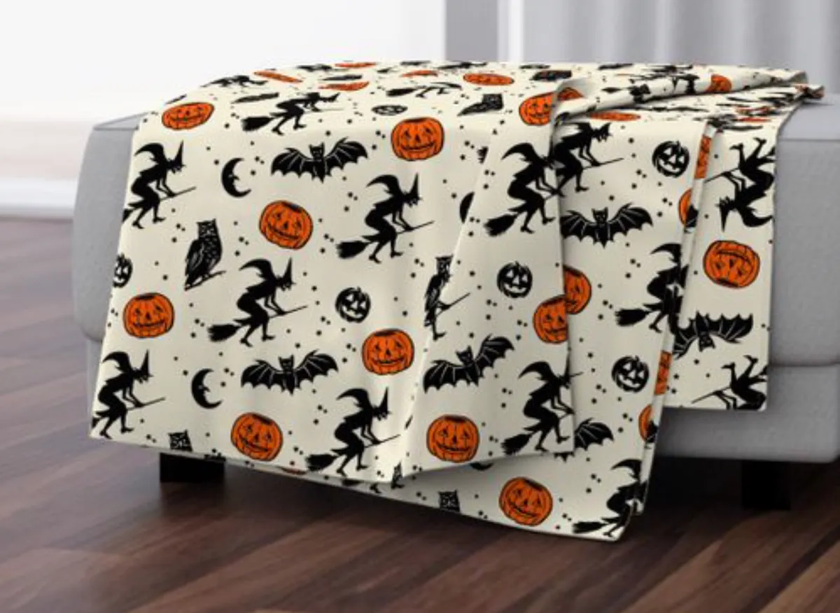 Bats and Jacks Halloween fabric