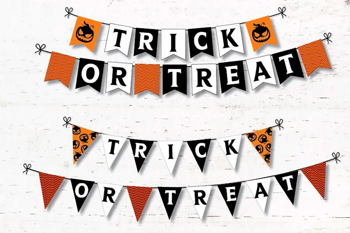 Halloween Crafts for Kids Trick or Treat bunting