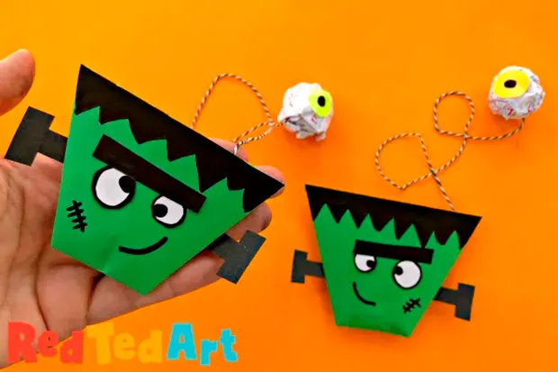 Halloween crafts for kids Frankenstein ball game