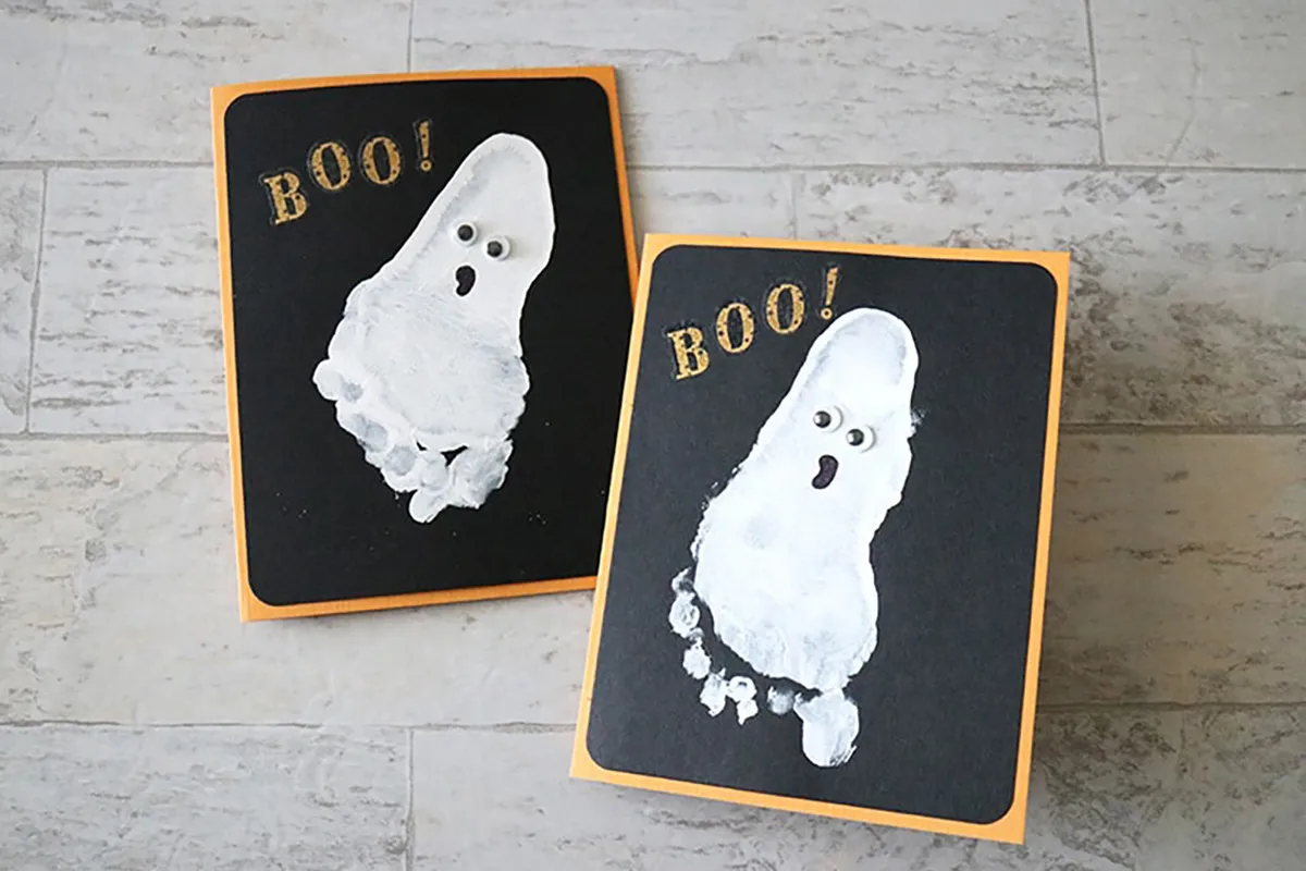 Halloween crafts for kids Ghost footprints