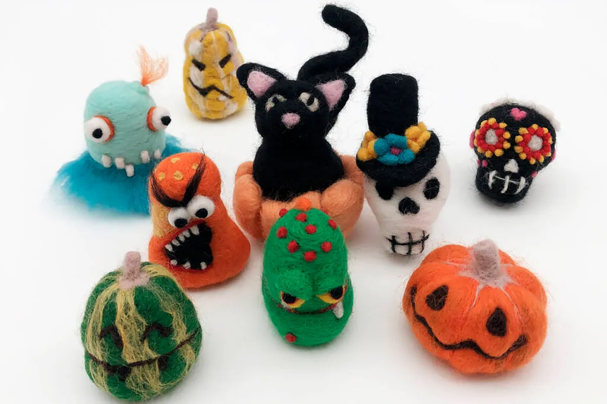 Halloween crafts for kids Halloween needle felting