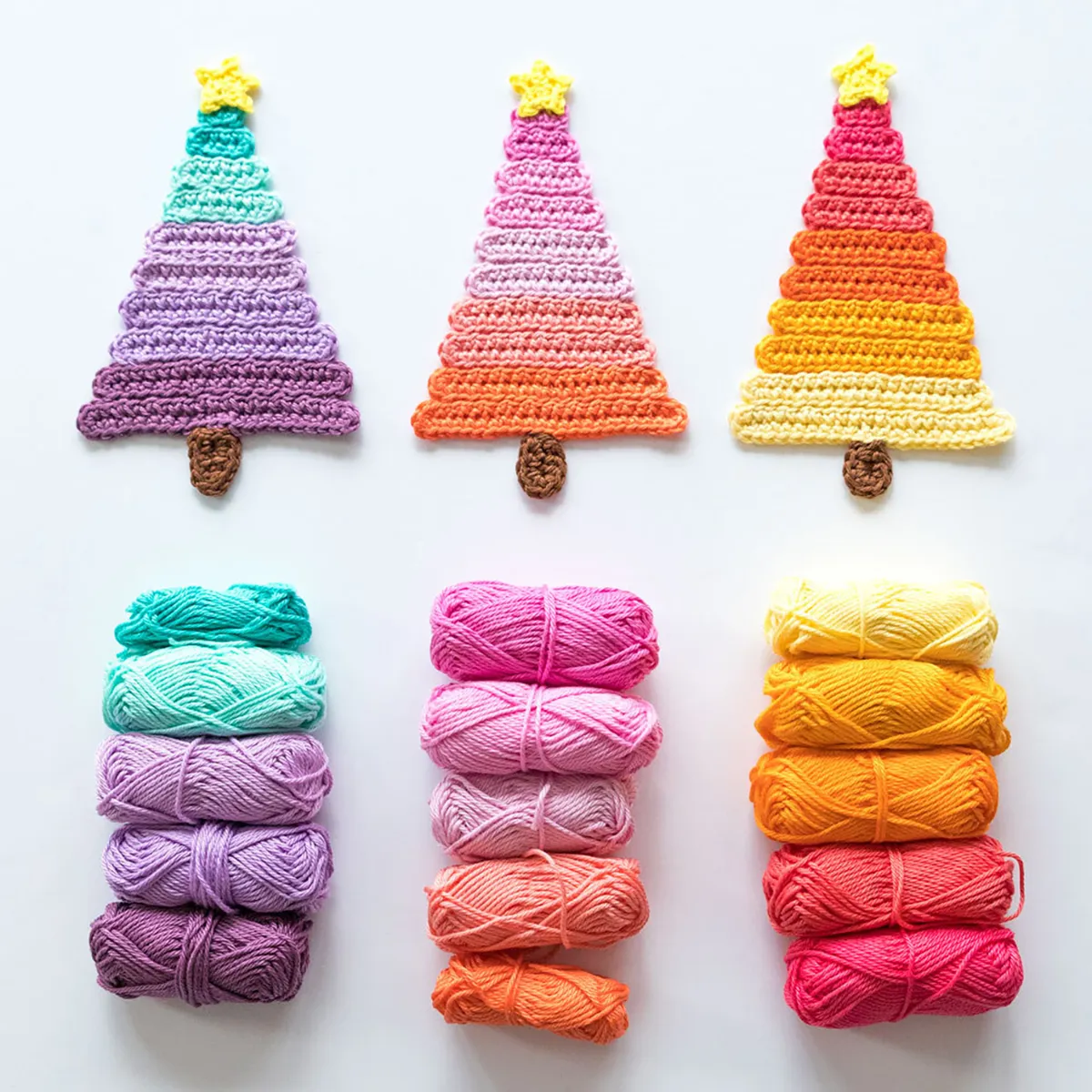 Ice pop free crochet Christmas tree pattern