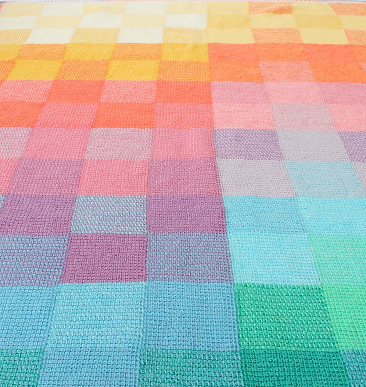 Tunisian crochet blanket pattern Sunset