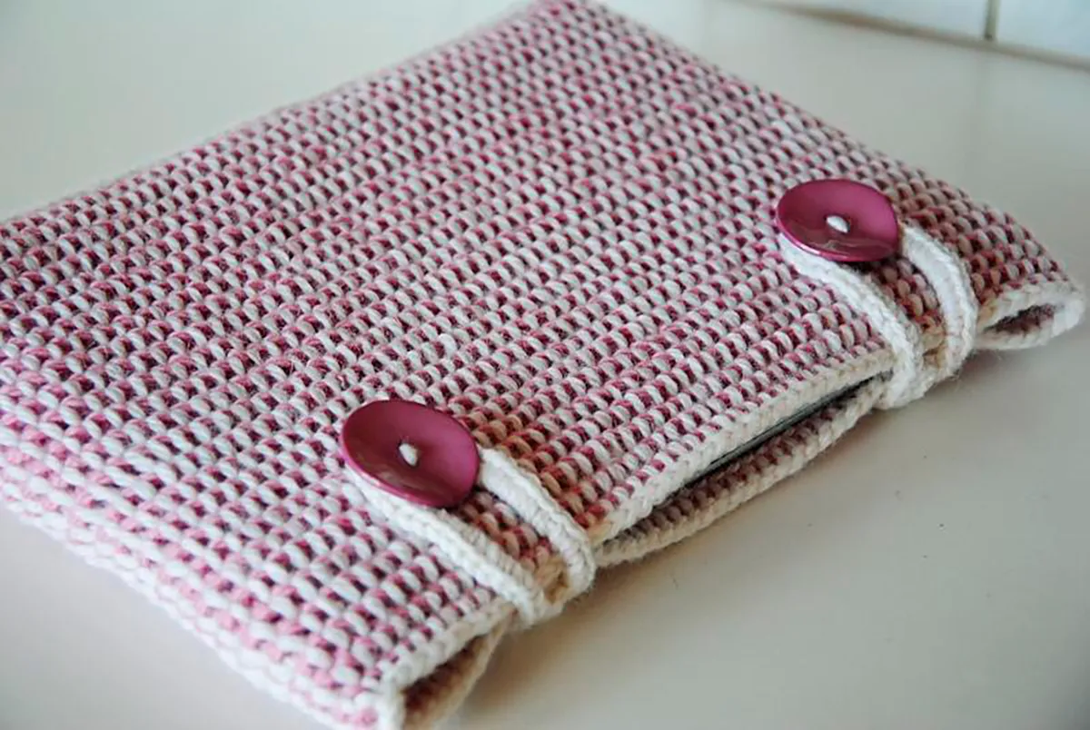 Tunisian crochet laptop sleeve free pattern