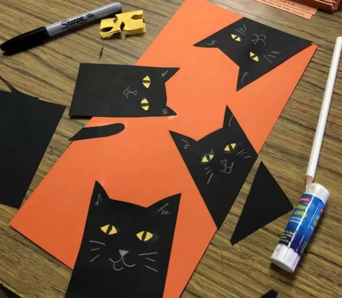 Halloween art projects – cat collage
