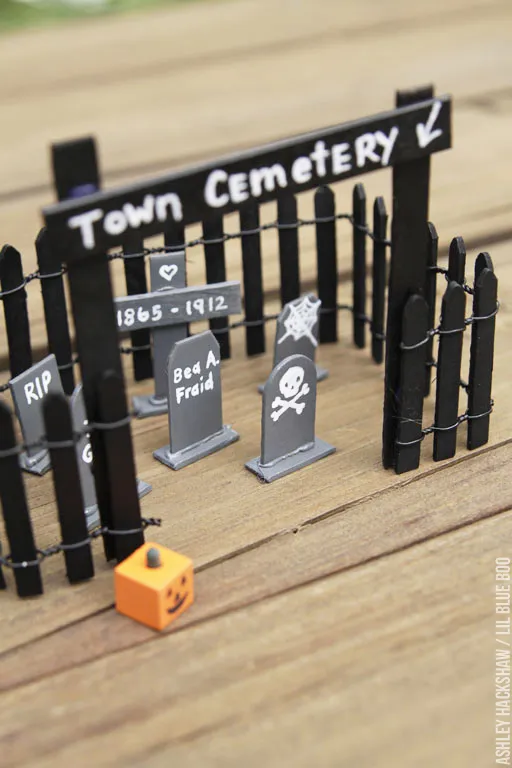Halloween art projects – popsicle graveyard