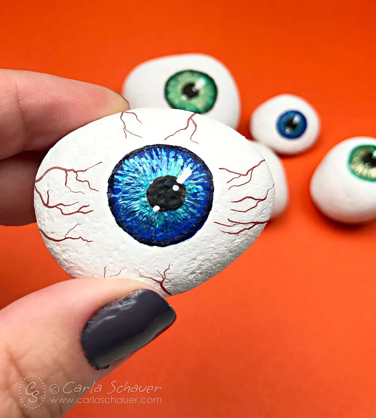 Halloween rock painting ideas – eyeballs