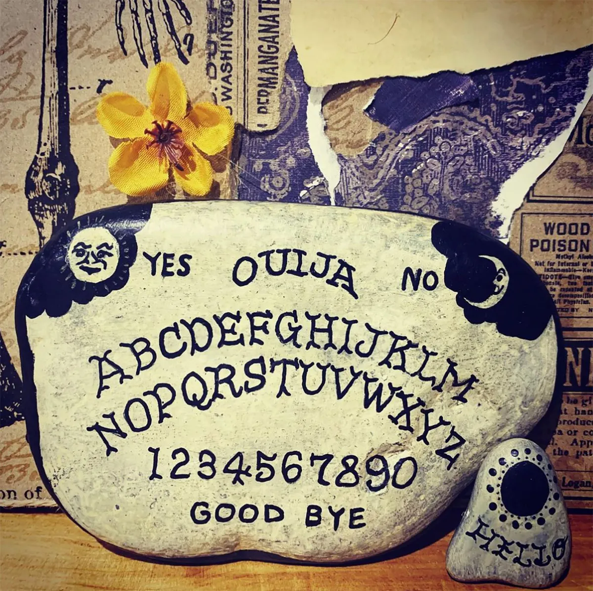 Halloween rock painting ideas – ouija board