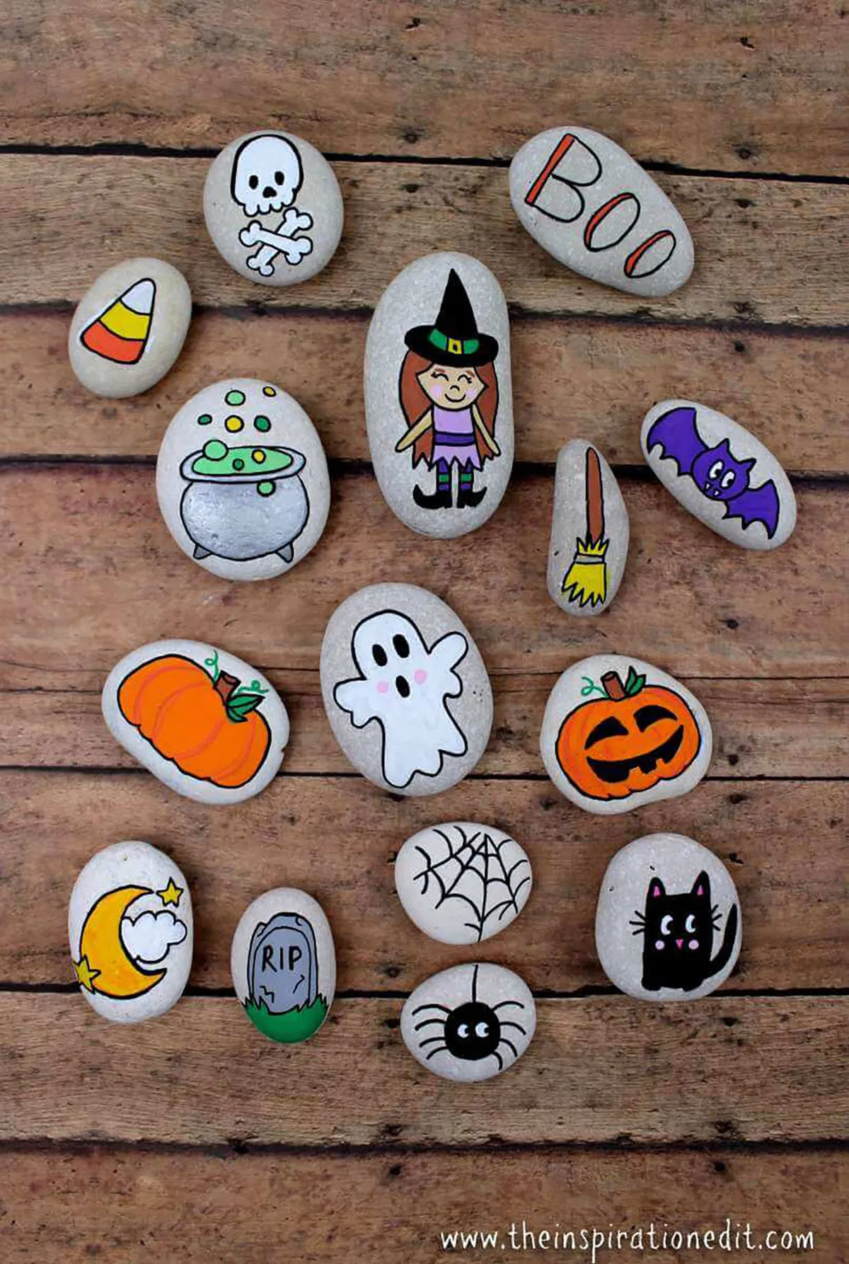 Halloween rock painting ideas – story stones