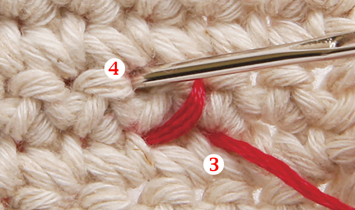 how to cross stitch on crochet step 02