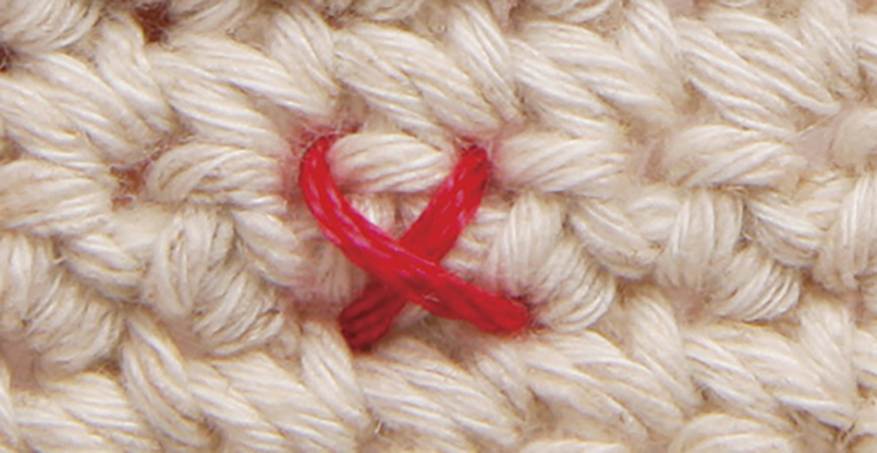 how to cross stitch on crochet step 03