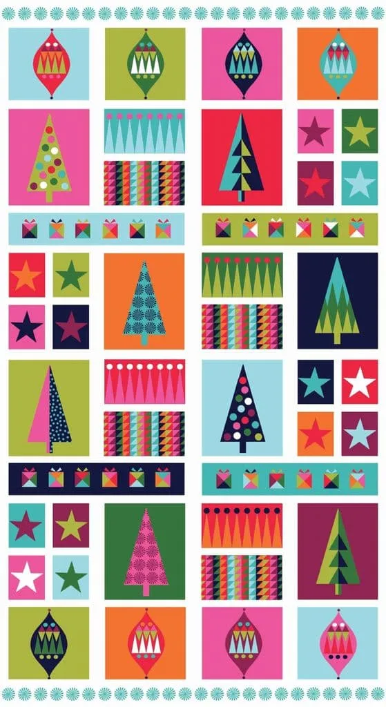 Makower christmas fabric panel for quilting