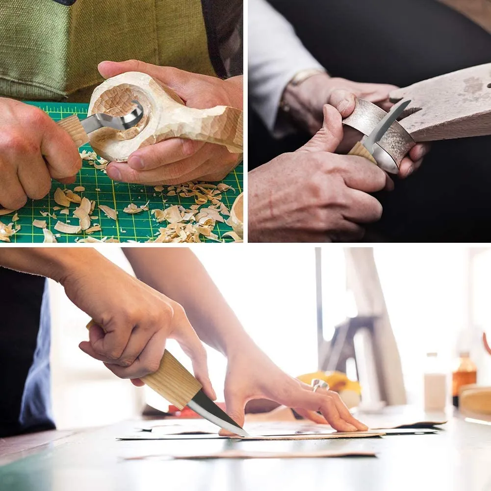 Beavercraft - Chip Carving Knives Set - 2 Knives Plus Accessories