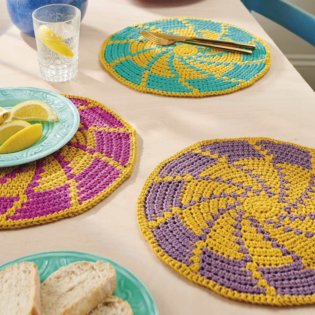 Crochet placemats circle free pattern