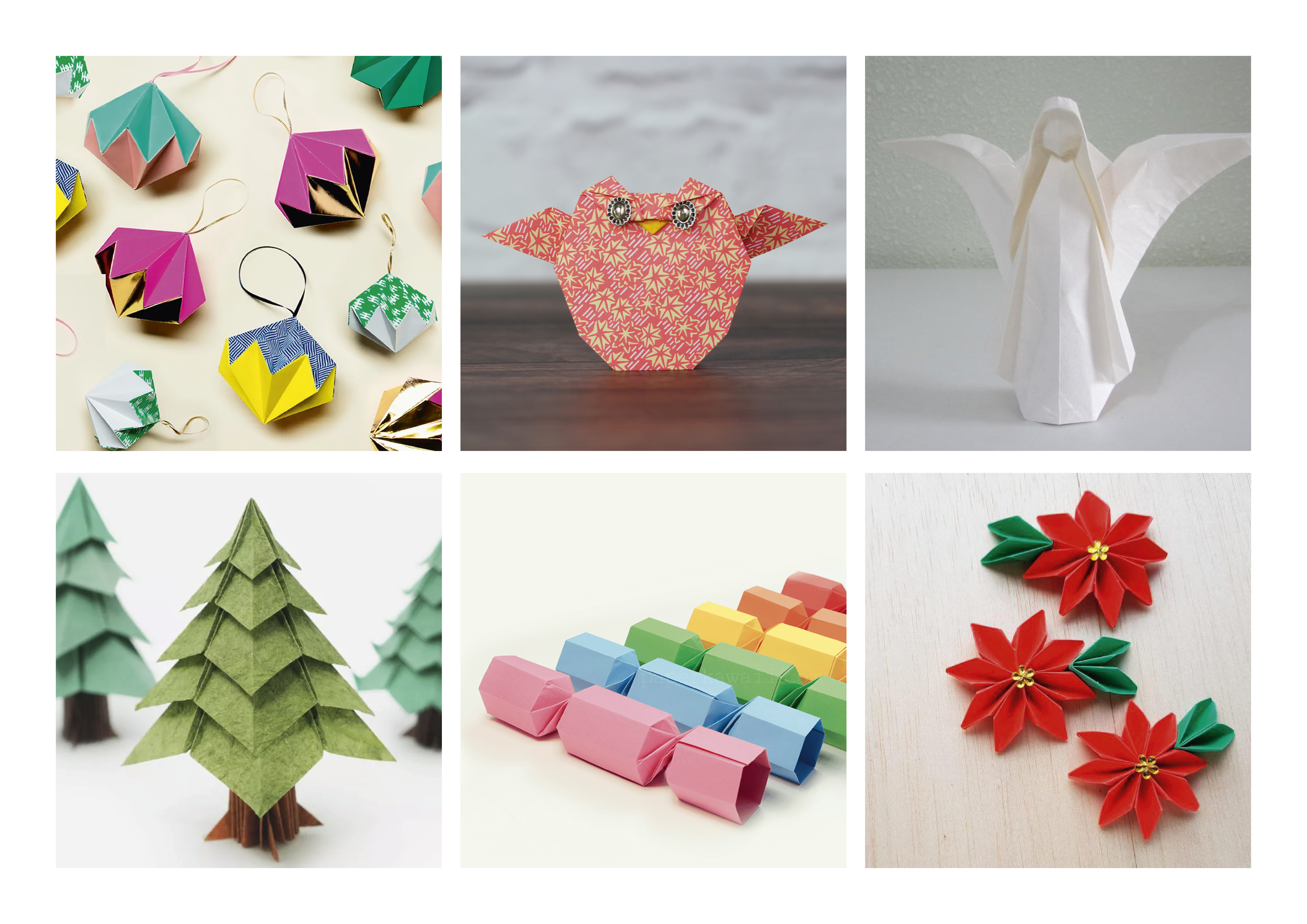Origami Christmas decorations - Gathered