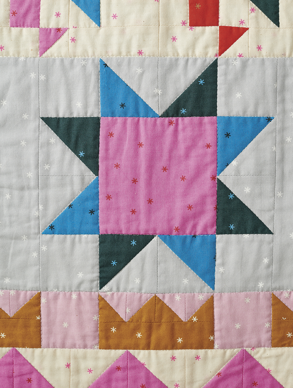 How to make a Christmas quilt star detail