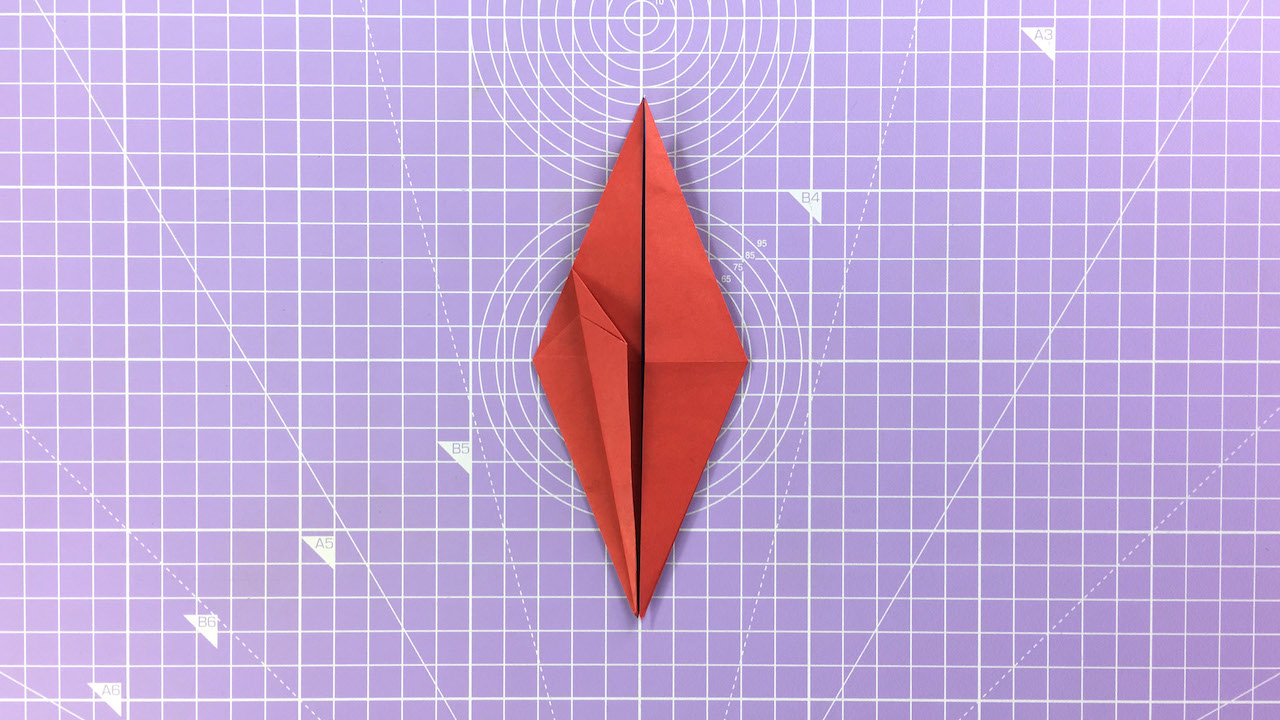 How to make an origami crane - step 11