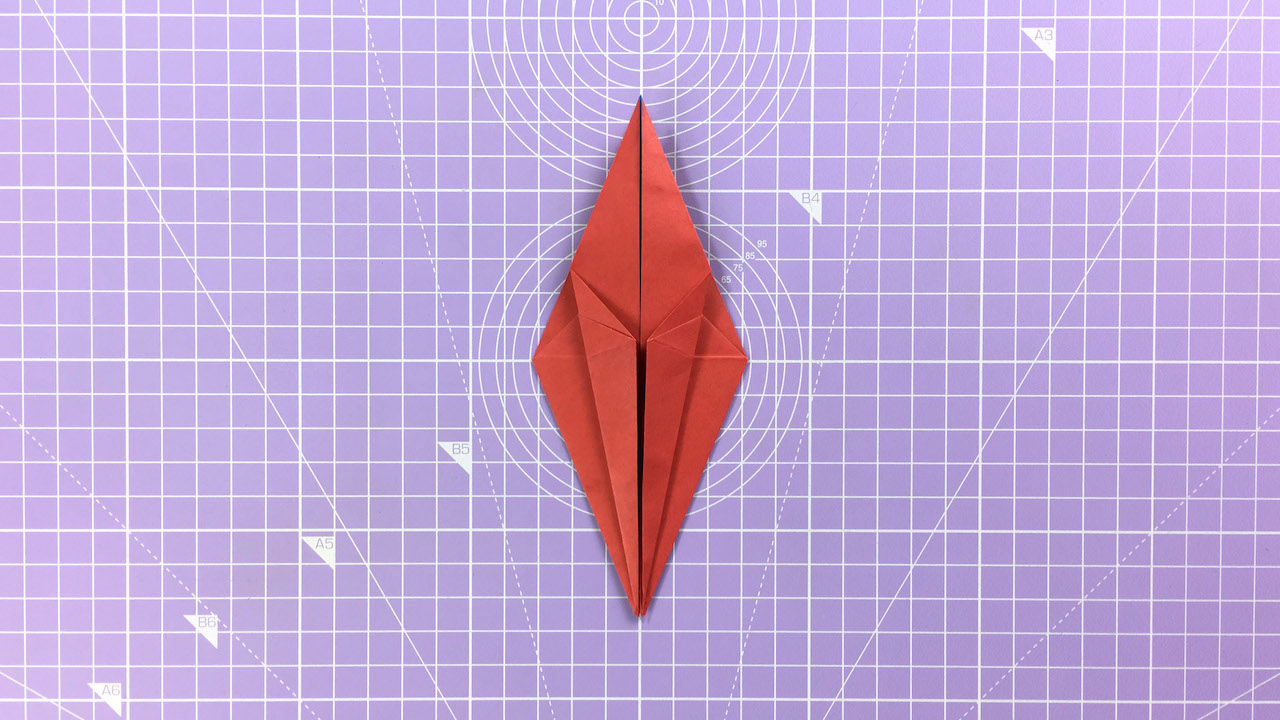 How to make an origami crane - step 12