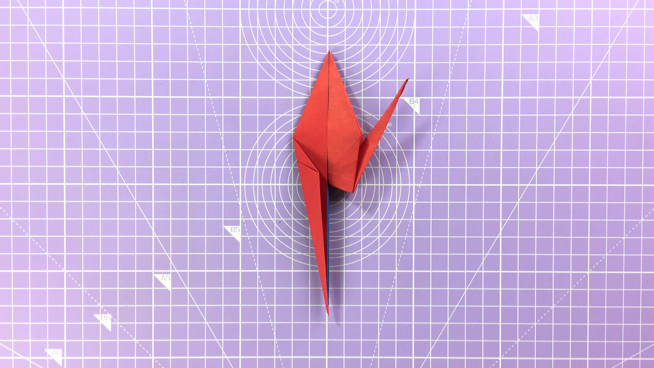 How to make an origami crane - step 14