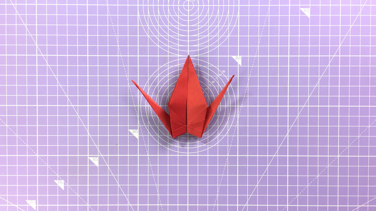 How to make an origami crane - step 15