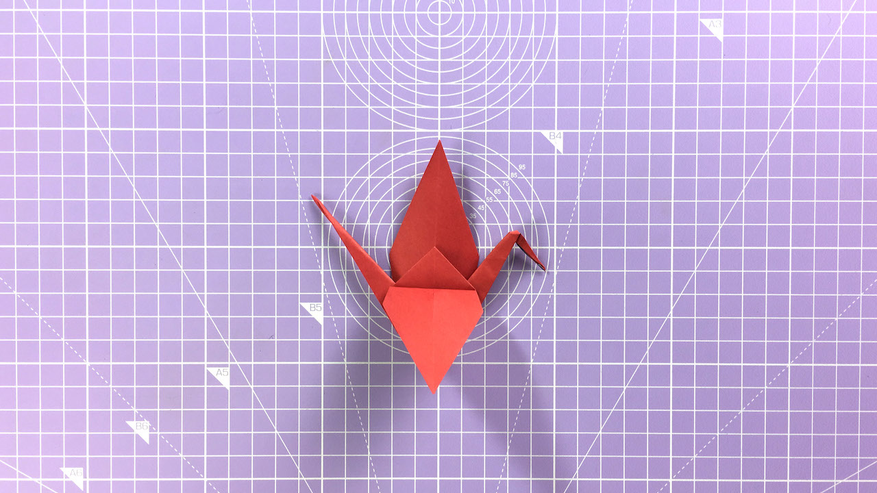 How to make an origami crane - step 17