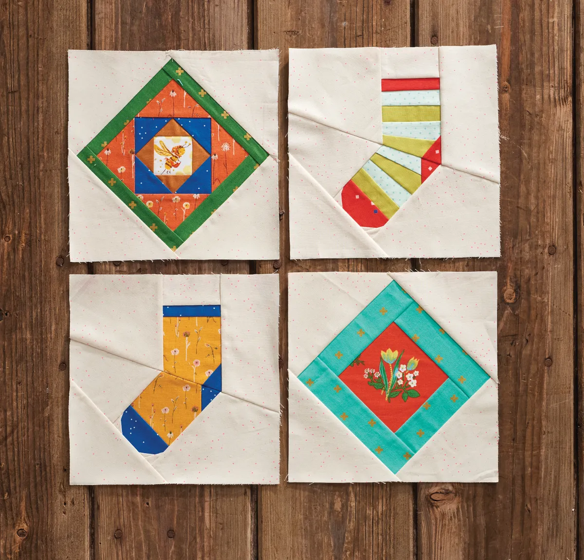Paper pieced Christmas quilt block patterns