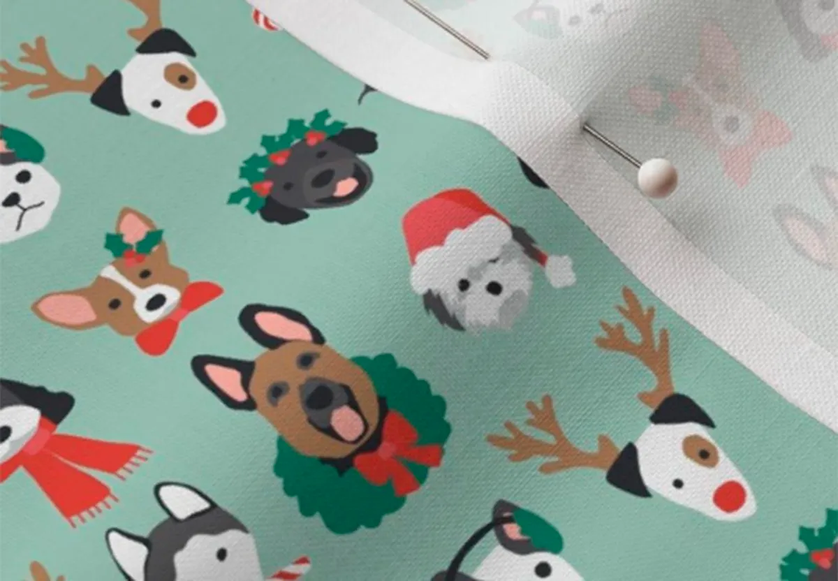 Christmas puppies fabric