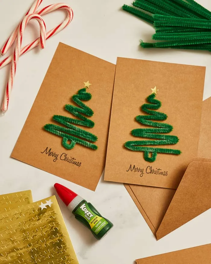 diy christmas cards pipecleaner