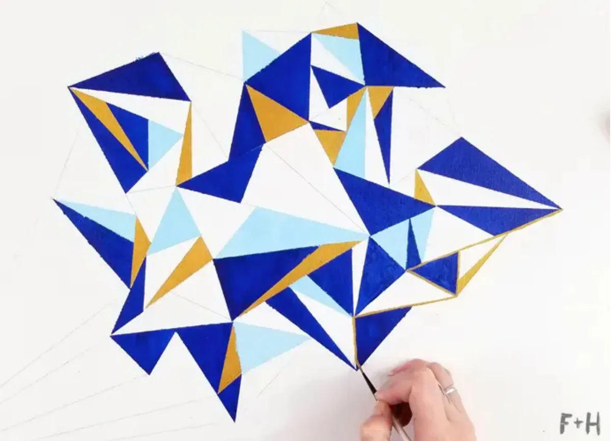 Easy acrylic painting ideas – geometric wall art