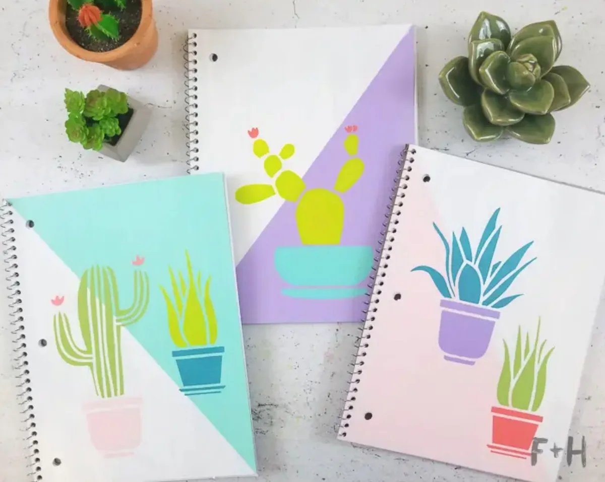 Easy acrylic painting ideas – notebook covers