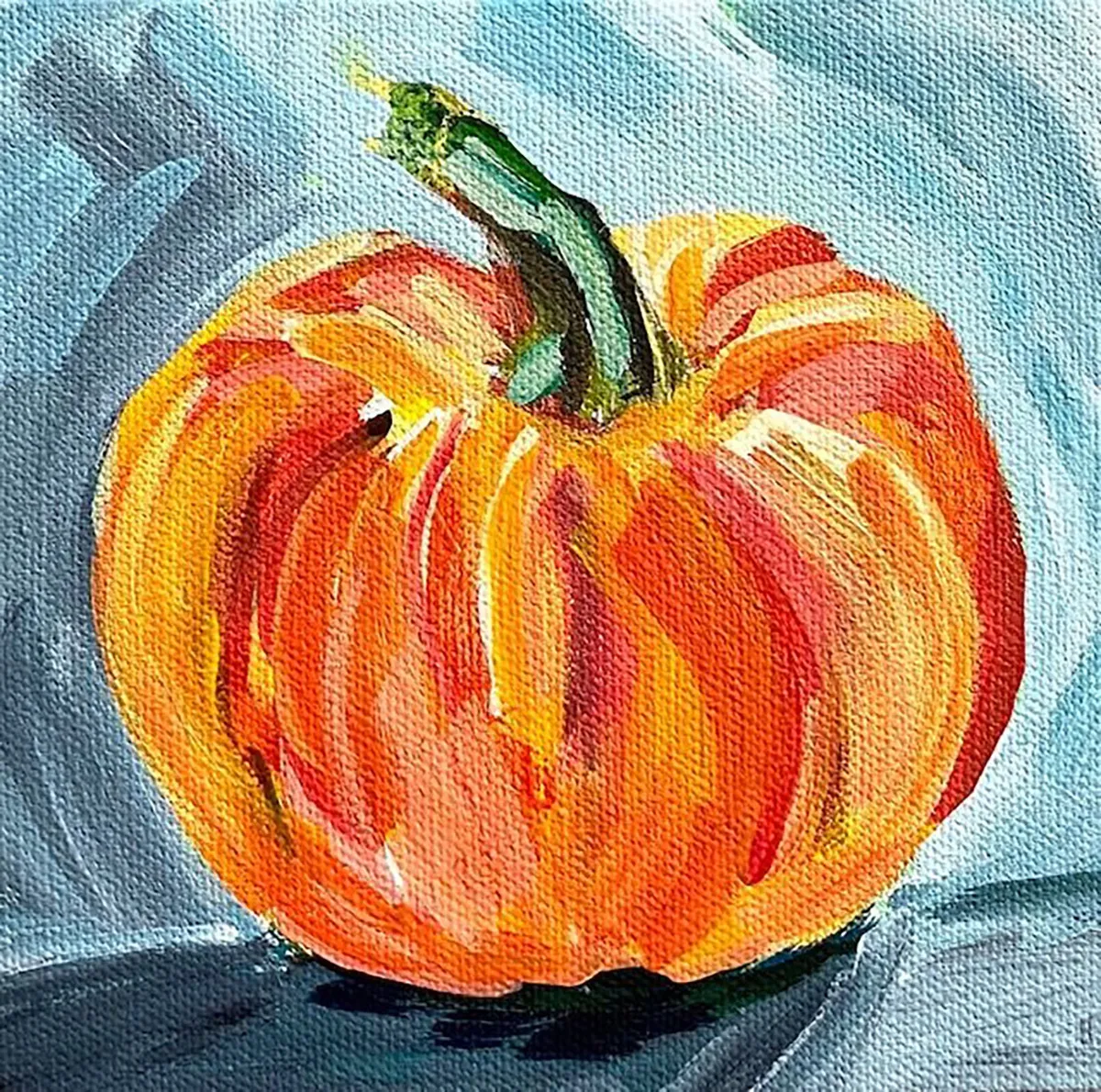 Easy acrylic painting ideas – pumpkin painting on canvas