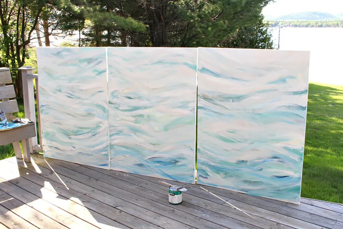 Easy acrylic painting ideas – wave painting