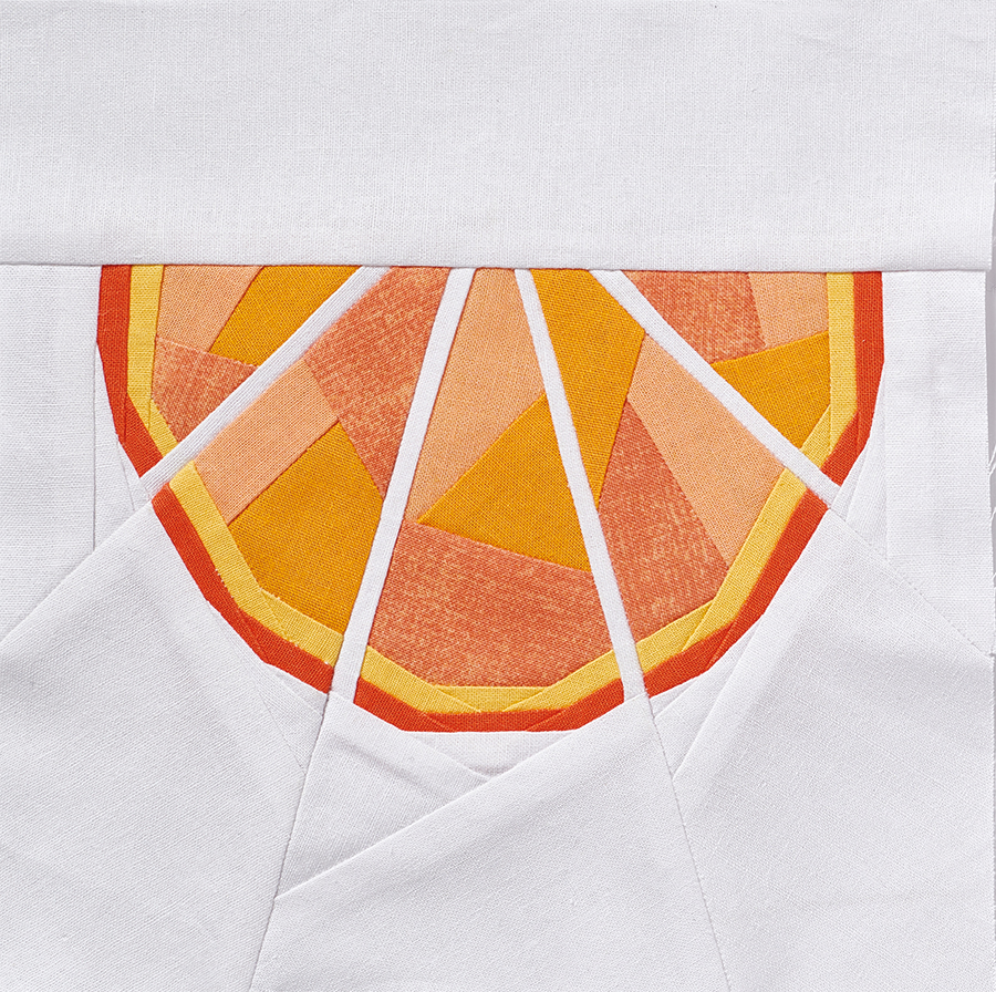 fruit quilt block orange close up