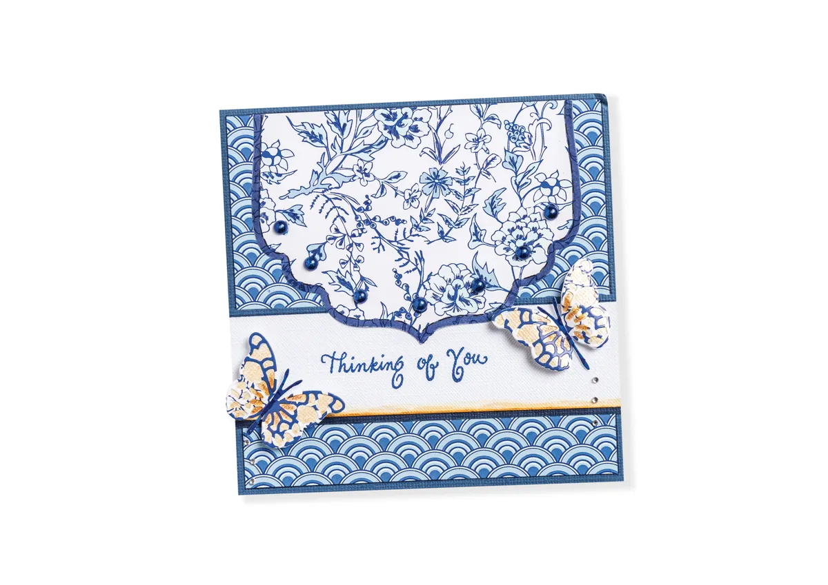 Free Chinoiserie paper collection - Happy Birthday card 2