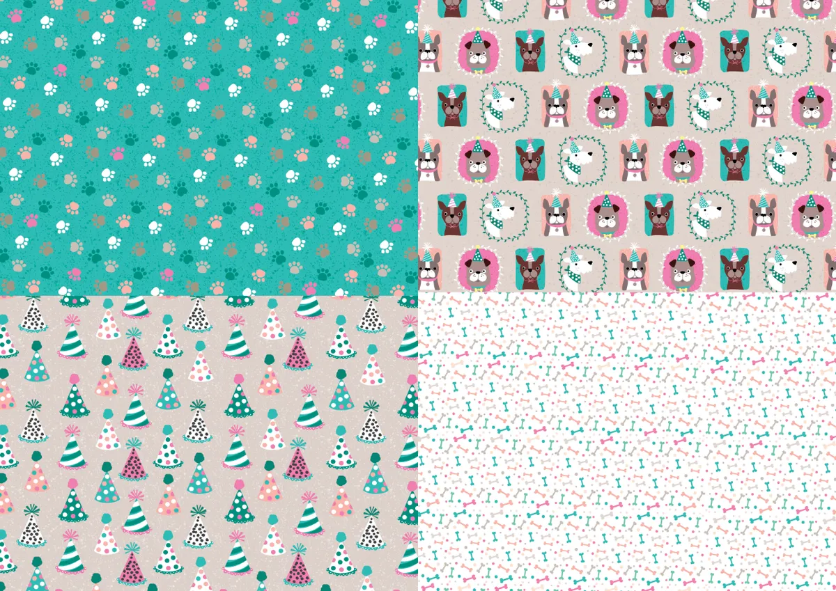 Free party dog patterned papers