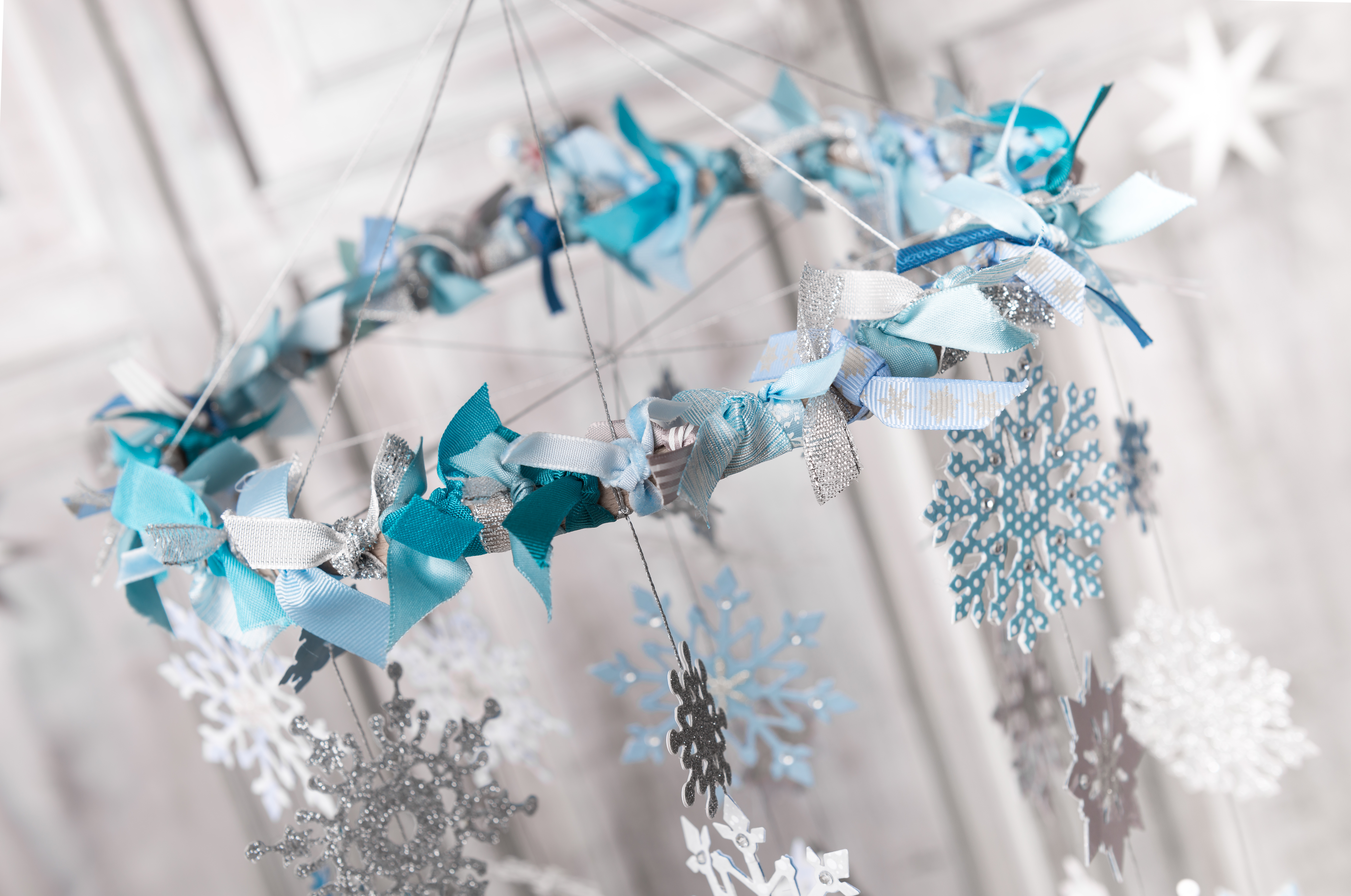 How to make a snowflake mobile – detail