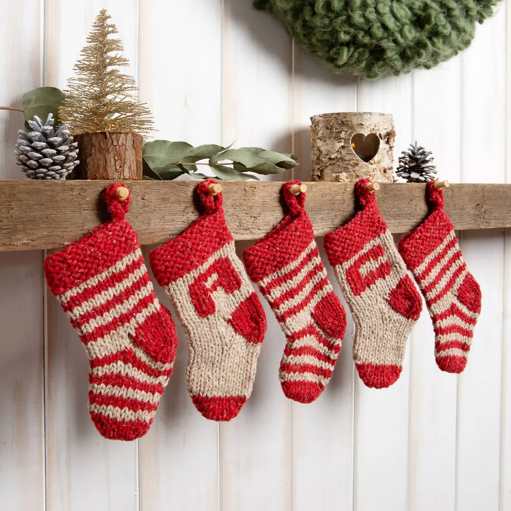 Personalised mini Christmas stocking garland