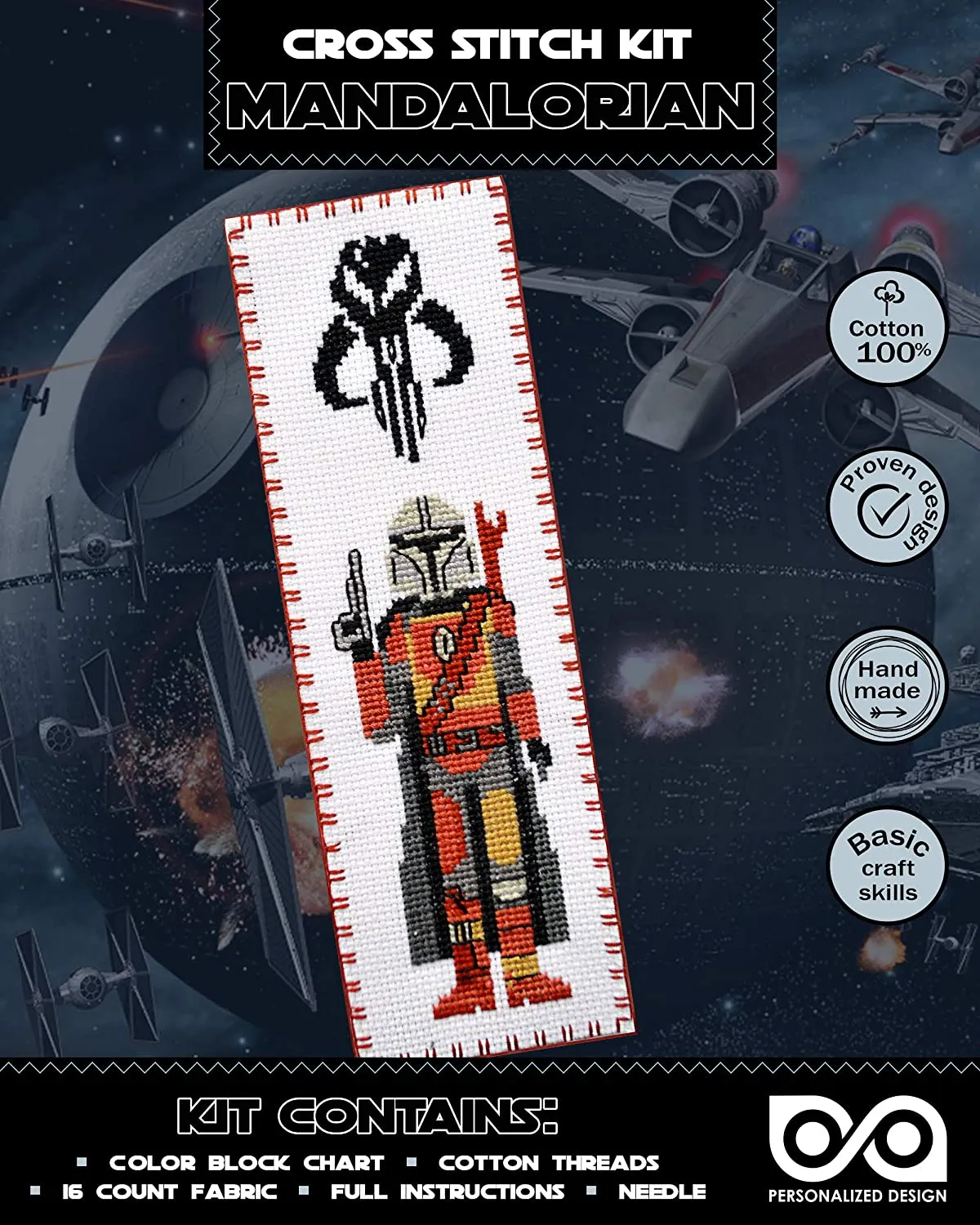 The Mandalorian bookmark Star Wars cross stitch kit
