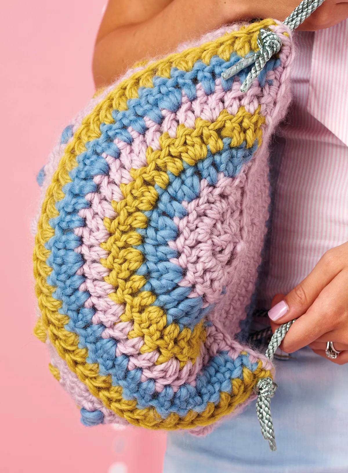 free drawstring bag crochet pattern base