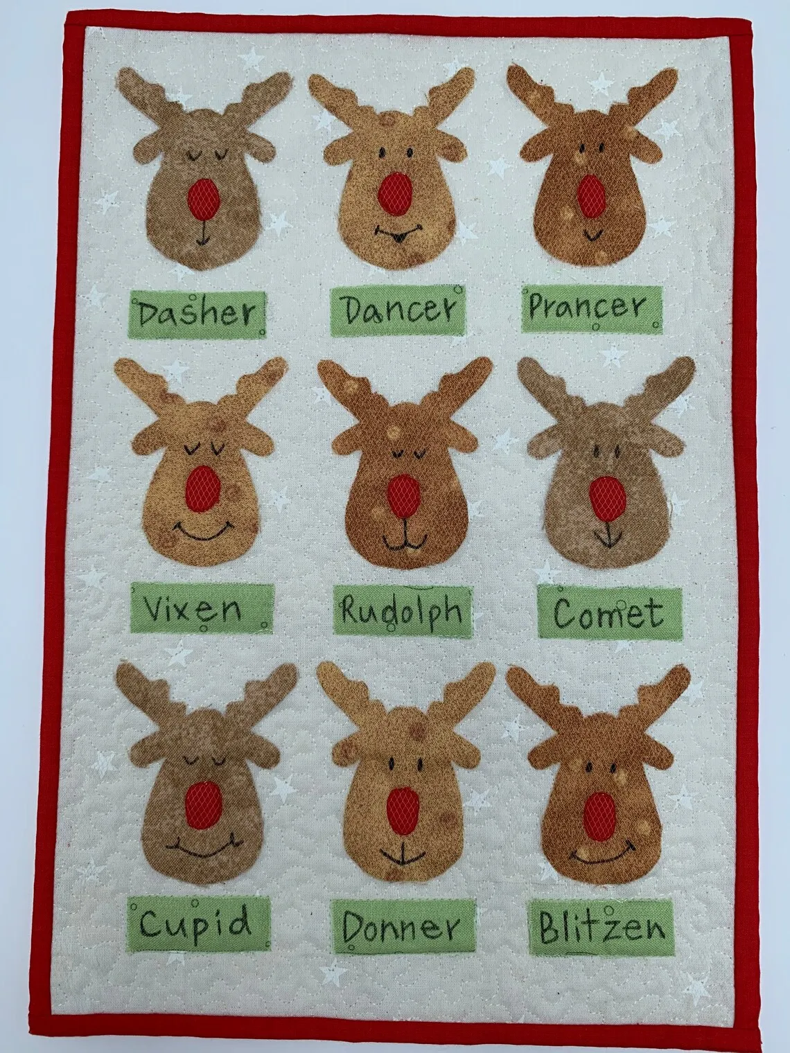 Santa's reindeer mini quilt