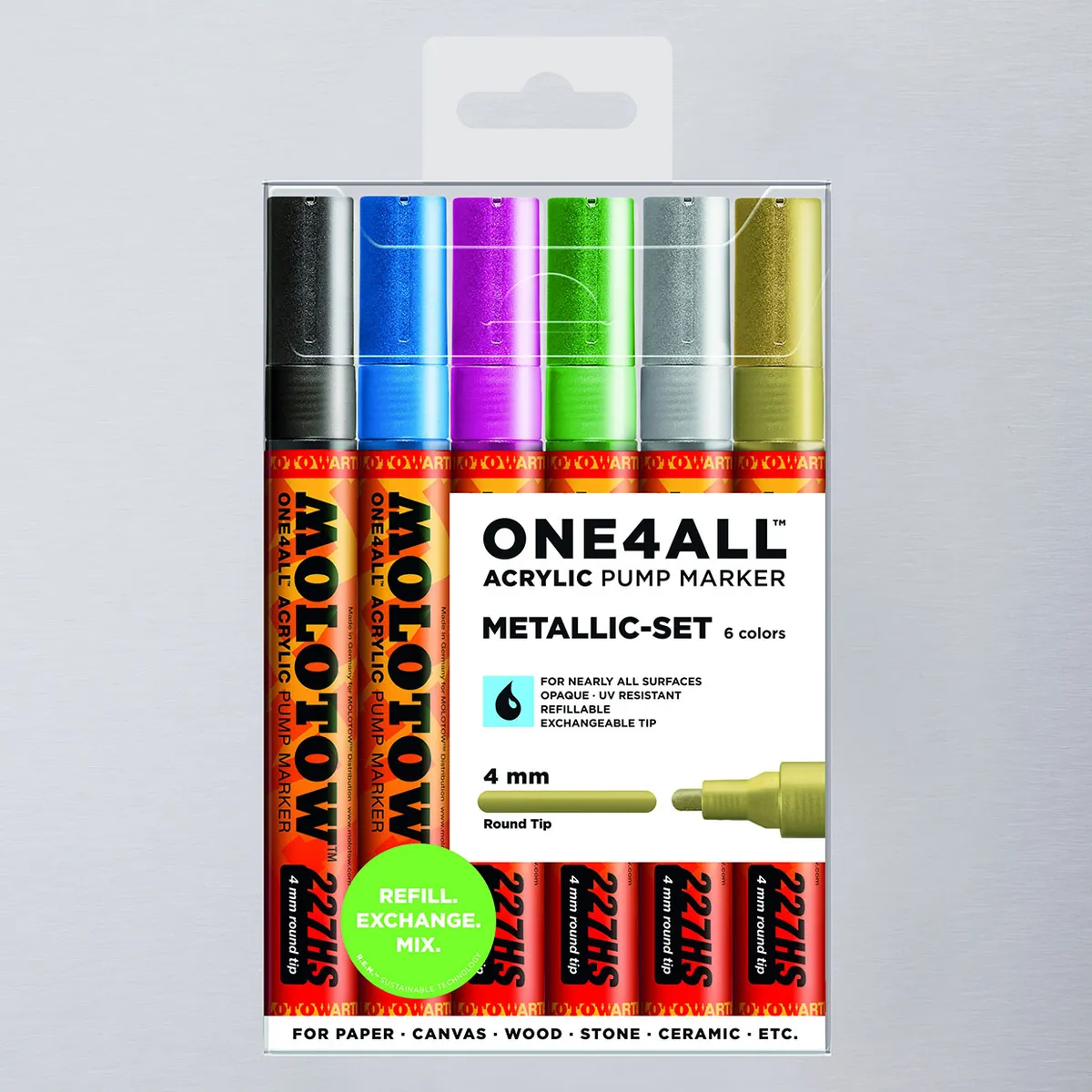 Window paint makers – Molotow One4all metallic paint pens