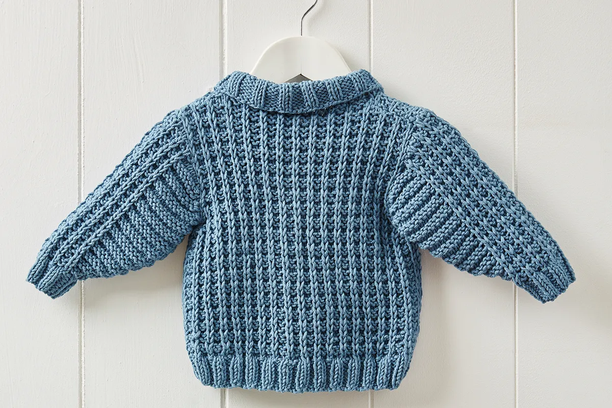 baby cardigan knitting pattern back