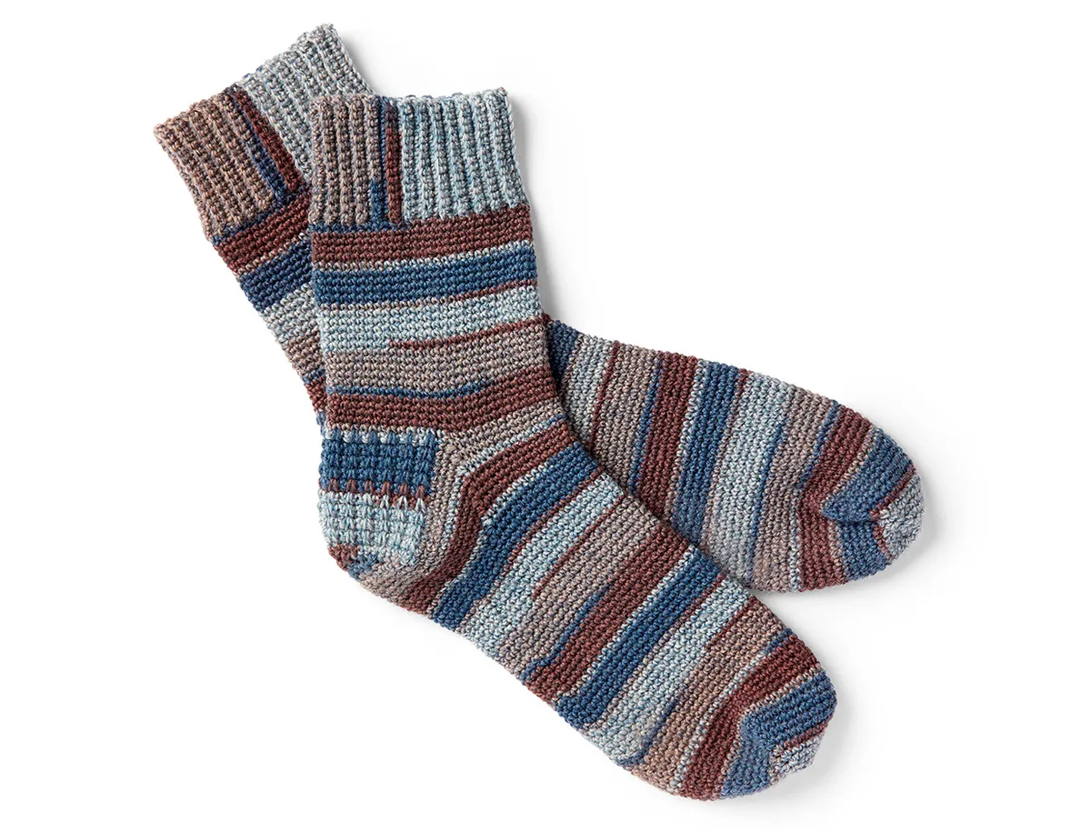 patons free crochet socks pattern