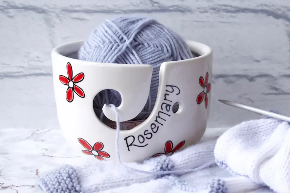 personalised yarn bowl