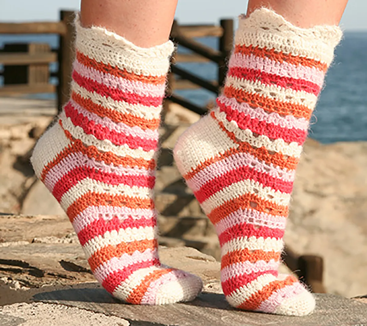summer sorbet free crochet socks pattern